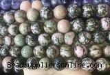 LSBS209 15 inches 16mm round rhodonite gemstone beads wholesale