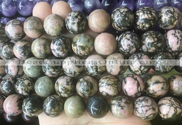 LSBS209 15 inches 16mm round rhodonite gemstone beads wholesale