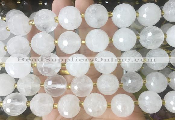 LSBS212 15 inches 16mm faceted round Angola crystal quartz beads wholesale