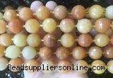 LSBS214 15 inches 16mm faceted round red aventurine beads wholesale