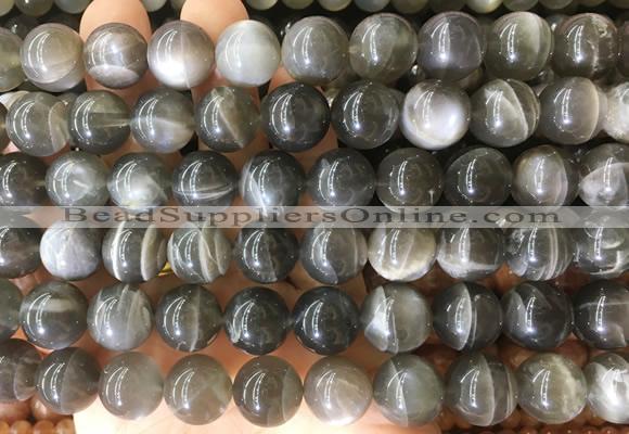 LSBS235 15 inches 14mm round black sunstone gemstone beads wholesale