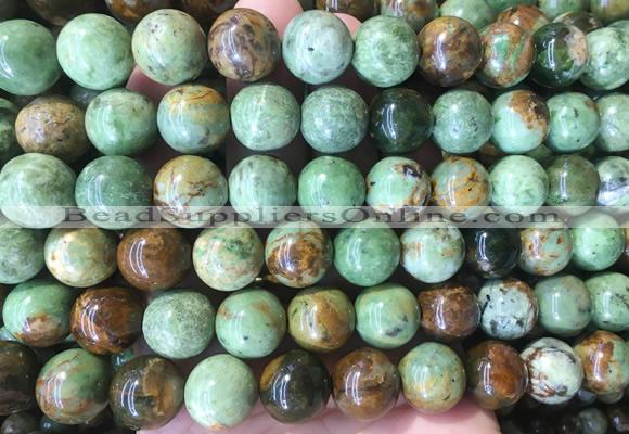 LSBS246 15 inches 14mm round green opal gemstone beads wholesale