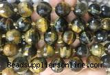 LSBS25 15 inches 16mm faceted round yellow & blue tiger eye beads wholesale