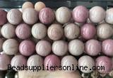 LSBS259 15 inches 20mm round pink wooden jasper beads wholesale
