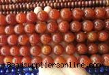 LSBS262 15 inches 14mm round red agate gemstone beads wholesale