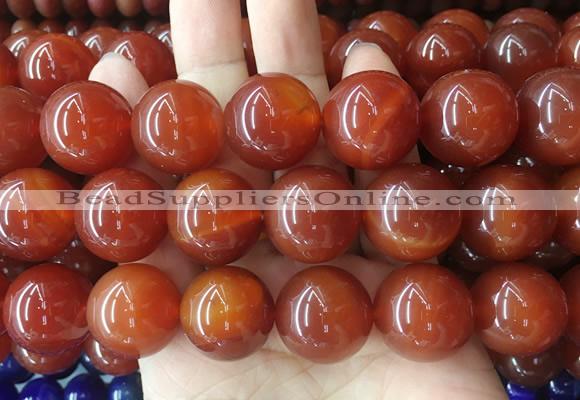 LSBS265 15 inches 20mm round red agate gemstone beads wholesale