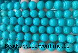 LSBS266 15 inches 14mm round blue howlite turquoise gemstone beads wholesale