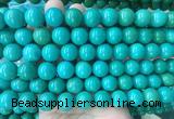 LSBS273 15 inches 14mm round green howlite turquoise gemstone beads wholesale