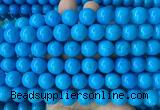LSBS281 15 inches 14mm round dark blue howlite turquoise gemstone beads wholesale