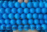 LSBS282 15 inches 16mm round dark blue howlite turquoise gemstone beads wholesale