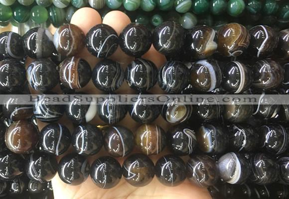 LSBS306 15 inches 16mm round banded agate gemstone beads wholesale