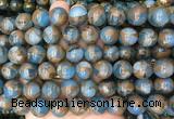 LSBS347 15 inches 14mm round gold color stone beads wholesale