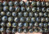 LSBS348 15 inches 14mm round gold color stone beads wholesale