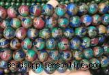 LSBS351 15 inches 14mm round gold color stone beads wholesale