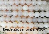 LSBS352 15 inches 14mm round white agate gemstone beads wholesale