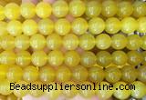 LSBS355 15 inches 14mm round yellow agate gemstone beads wholesale