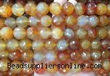 LSBS362 15 inches 14mm faceted round red agate gemstone beads wholesale