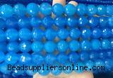 LSBS365 15 inches 14mm faceted round blue agate gemstone beads wholesale