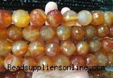 LSBS375 15 inches 18mm faceted round red agate gemstone beads wholesale
