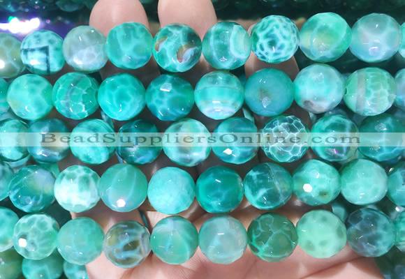 LSBS396 15 inches 14mm faceted round dragon veins agate gemstone beads wholesale