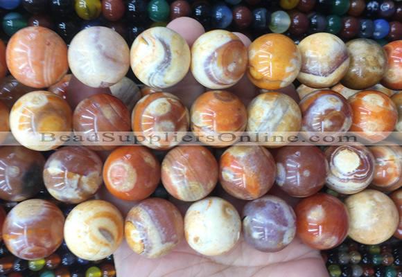 LSBS425 15 inches 20mm round agate gemstone beads wholesale