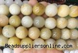 LSBS46 15 inches 16mm round yellow jade gemstone beads wholesale