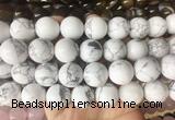 LSBS465 15 inches 18mm round white howlite gemstone beads wholesale