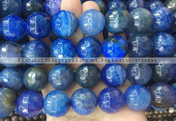 LSBS473 15 inches 20mm faceted round agate gemstone beads wholesale