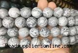 LSBS52 15 inches 16mm round grey picture jasper gemstone beads wholesale