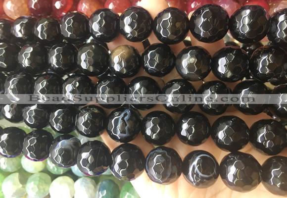 LSBS553 15 inches 16mm faceted round agate gemstone beads wholesale