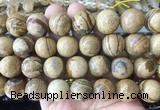 LSBS58 15 inches 16mm round picture jasper gemstone beads wholesale