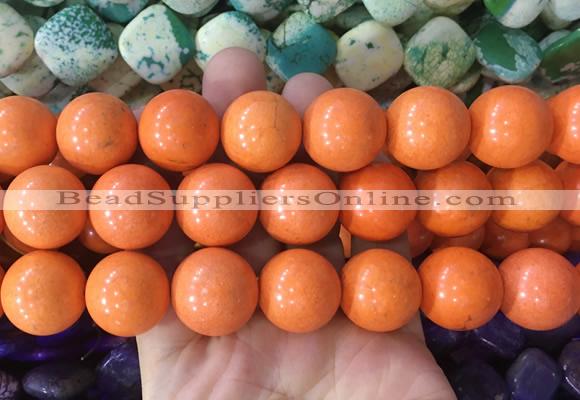LSBS659 15 inches 20mm round howlite turquoise gemstone beads wholesale