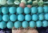 LSBS662 15 inches 20mm round howlite turquoise gemstone beads wholesale