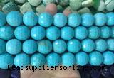 LSBS671 15 inches 18mm faceted round synthetic turquoise gemstone beads wholesale