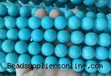 LSBS690 15 inches 14mm round howlite turquoise gemstone beads wholesale
