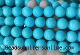 LSBS691 15 inches 16mm round howlite turquoise gemstone beads wholesale