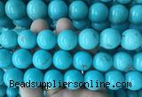 LSBS692 15 inches 18mm round howlite turquoise gemstone beads wholesale