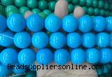 LSBS695 15 inches 20mm round howlite turquoise gemstone beads wholesale