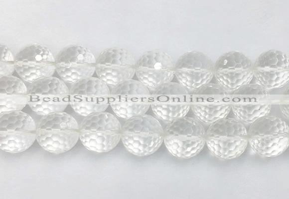 LSBS70 15 inches 18mm faceted round white crystal beads wholesale