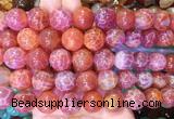 LSBS71 15 inches 16mm round red dragon veins agate beads wholesale