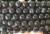 LSBS711 15 inches 16mm round banded black agate gemstone beads wholesale
