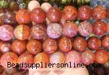 LSBS72 15 inches 18mm round red dragon veins agate beads wholesale