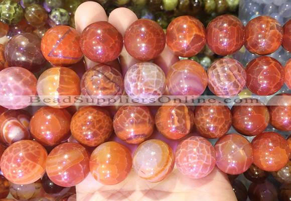LSBS72 15 inches 18mm round red dragon veins agate beads wholesale