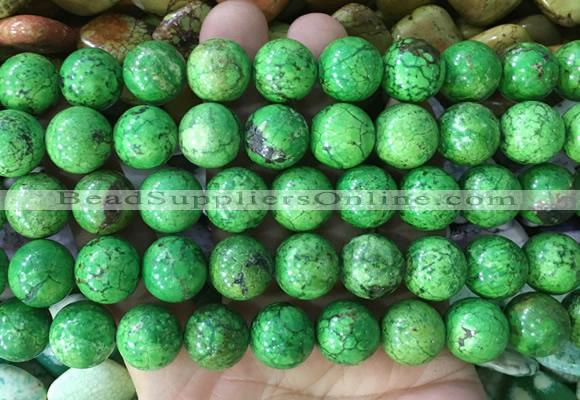 LSBS738 15 inches 14mm round howlite turquoise gemstone beads wholesale