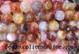 LSBS74 15 inches 16mm round coffee dragon veins agate beads wholesale