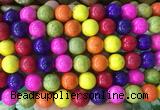 LSBS740 15 inches 14mm round howlite turquoise gemstone beads wholesale