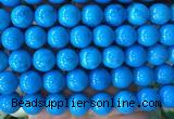 LSBS748 15 inches 16mm round howlite turquoise gemstone beads wholesale