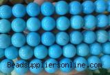 LSBS749 15 inches 16mm round howlite turquoise gemstone beads wholesale