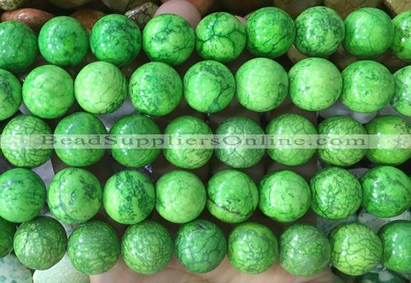 LSBS752 15 inches 16mm round howlite turquoise gemstone beads wholesale