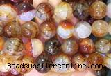 LSBS76 15 inches 20mm round coffee dragon veins agate beads wholesale